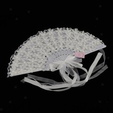 Satin-Spitzen-Blumen-Faux-Perlen-faltender