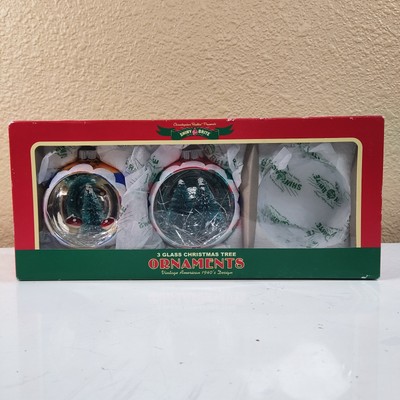 Radko Shiny Brite Glass Tree Snow Scene Reflector Christmas Ornament Set MISSING