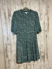 Nine West Women's Green Ruffle Smocked Waist Short Dress Size XXL