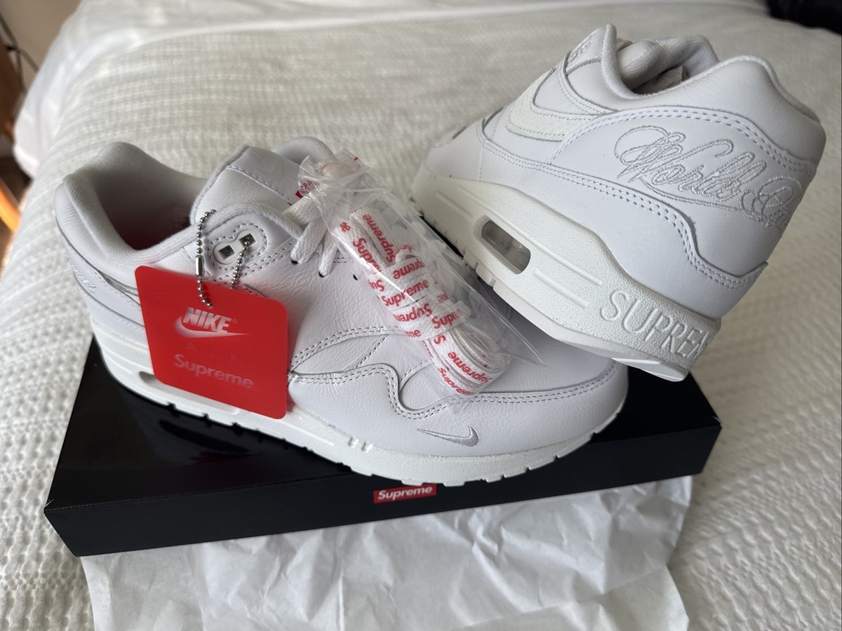 Supreme × Nike Air Max 1 '87 SP White HF8813-100 Men's Size