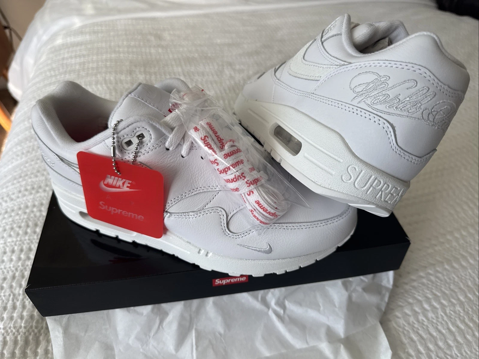 Supreme × Nike Air Max 1 '87 SP Blanc HF8813 100 Homme Taille 8