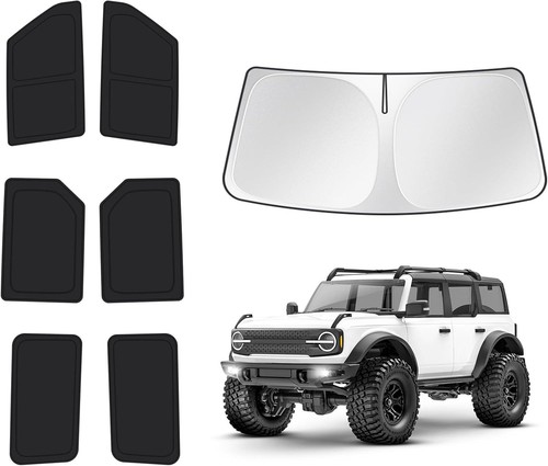 Windshield Sun Shade for Ford Bronco 2021-2026, UV Protection, Heat Reduction, B