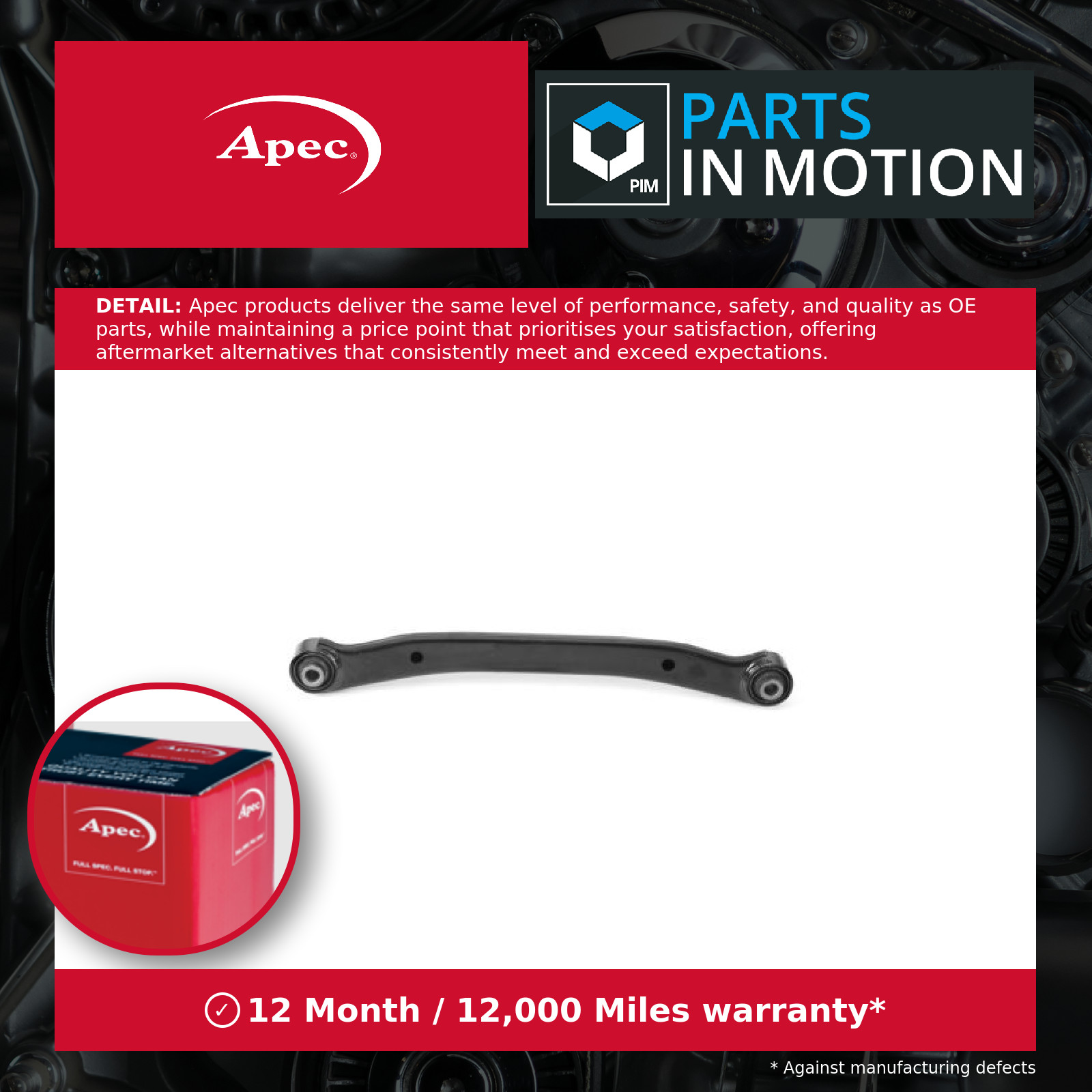 Wishbone / Suspension Arm Rear Left or Right AST3227 Apec Track Control Quality