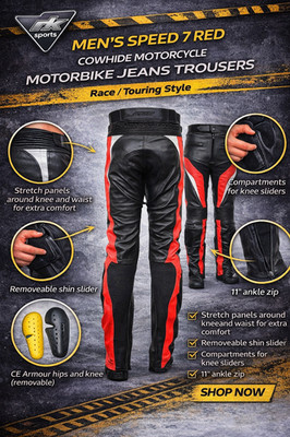 RKSPORTS HERREN SPEED 7 LEDER RINDSLEDER MOTORRAD MOTORRAD JEANS HOSE 