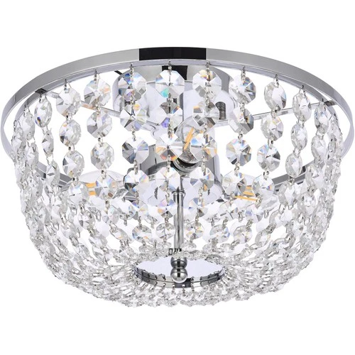 Elegant Lighting 1109F13C Cora 3 Light 13 inch Chrome Flush Mount Ceiling Light - Picture 7 of 7