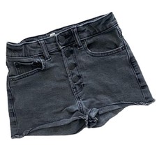 GAP Shorts Girls size 10 High Rise exposed button fly cut off high waist gray