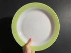 12-1/4" Diameter Vintage 1950s Pyrex Lime Green Dinner Plate/Platter