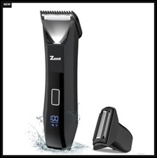 Body Hair Trimmer Men Dual Head IPX7 Waterproof Cordless 150 Min Groin Ball