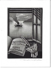 TOSHIO SUDA: Exlibris für Hiroo Yamaguchi, "Puccini: Madame Butterfly"