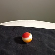Single Machine Made Glass Swirl Toy Marble, Orange White Red Swirl