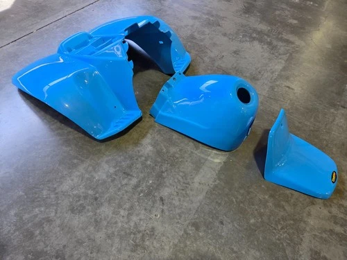 YAMAHA YT60 TRI ZINGER 84-85 ELECTRIC BLUE COMPLETE PLASTIC FENDER KIT YT 60