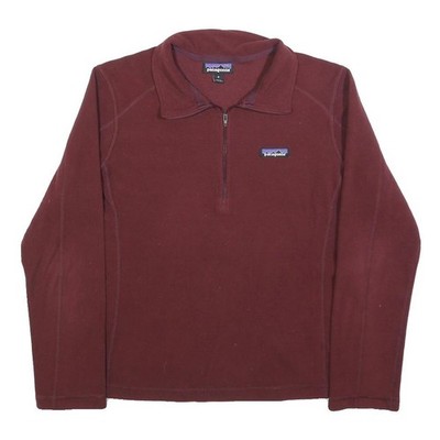 Patagonia Damen Pullover weinrot uni 1/4 Zip Pulli M Polyester Outdoor