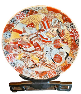Antique Japanese Satsuma Plate Meiji Period Late 19th Century 8.25 Inches