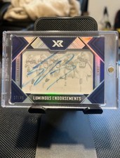 2018 Panini XR Saquon Barkley Luminous Endorsements Auto /49 Rookie RC On Card. rookie card picture