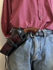 Left Hand Western FastDraw Cross Draw Holster Fit Colt 1873 Ruger Wrangler 4.75"