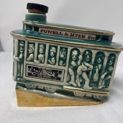 Vintage 1968 Ezra Brooks Real Sippin  Whiskey Powell Hyde Decanter Bottle EMPTY