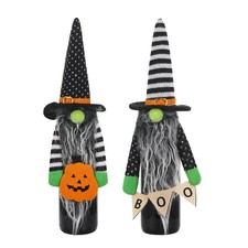 Halloween Gnome Wine Bottle Covers - 2Pcs, Wine Gift for Halloween Home Decor...
