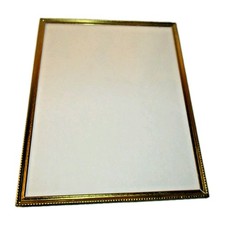 Vintage 8" x 10" Gold tone Embossed Metal Picture Frame Free Standing