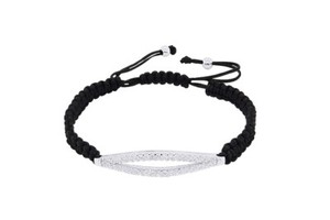 Authentic Round Cut Simulated Diamond Thread Bracelet 14K White Gold Plated Sterlg Silver