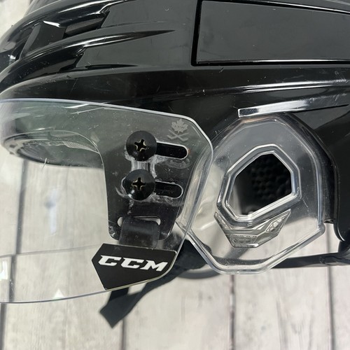 CCM Super Tacks X Pro Game Used Ice Hockey Helmet Black Sz M Kelowna Rockets WHL - Picture 2 of 19