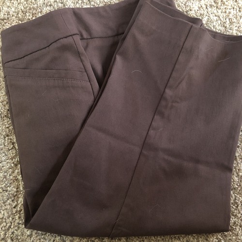 Apt 9 Dressy Brown AVA Cropped Pants Capris Stretch Sz 13 NWOT 4 Stitched Pkts