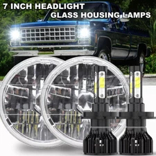 Pair 7" inch Round LED Headlights Hi/Lo Beam Sealed For Chevy Truck Camaro C10