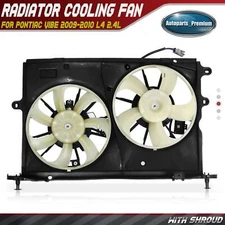 Dual Engine Radiator Cooling Fan w/ Shroud Assembly for Pontiac Vibe 09-10 2.4L