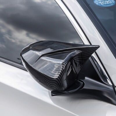 2X For Honda Accord 2018-2022 Carbon Fiber Side Door Mirror Cover Cap Horn Style