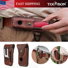 TOURBON Pocket Folding Knife Sheath Pocket Knives Case with Belt Loop & Clip US