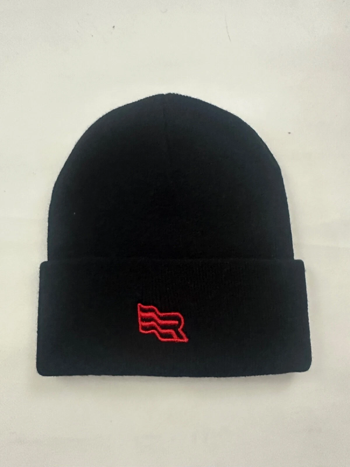 New York Logo Knit Cuffed Beanie Hat Black One Size