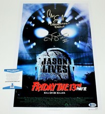CJ GRAHAM & CHRISTOPHER SWIFT SIGNED FRIDAY THE 13TH PT 6 12x18 MOVIE POSTER BAS