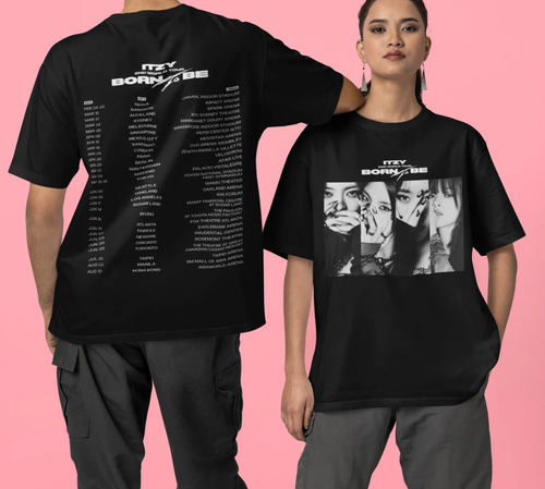 ITZY KPOP Born to Be 2nd World Concert Tour Outfit Fan Made Sweatshirt 2nd Tour - Picture 2 of 4