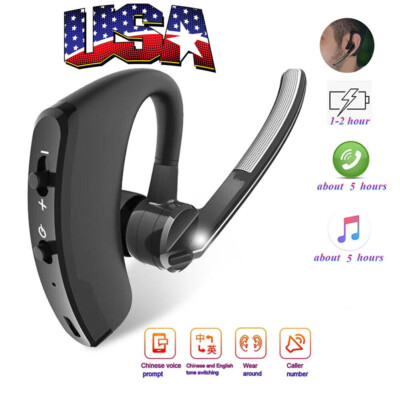 Bluetooth Headphone Headset Wireless Hands-free Earpiece for Android iOS Phones