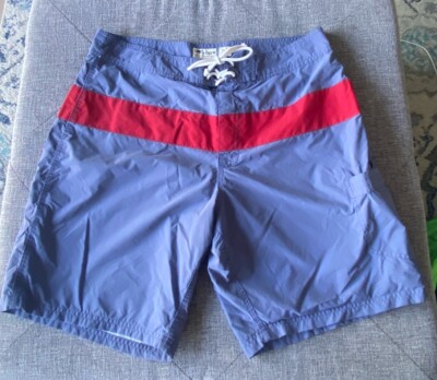 Swim Trunks Board Shorts Mens 35 Blue And Red Beach