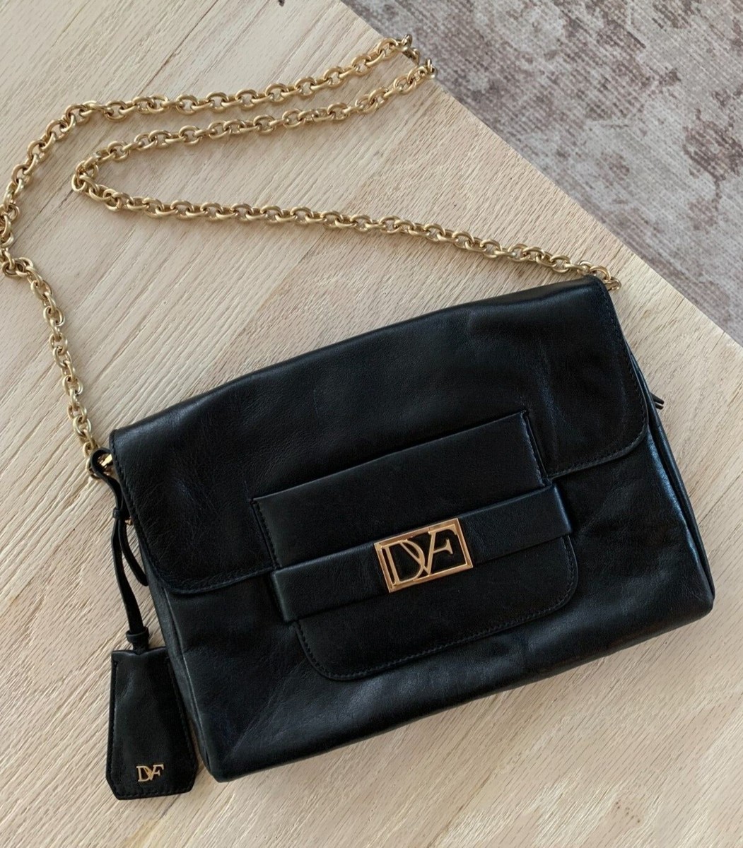 Diane Von Furstenberg DVF Mimosa Leather Clutch Bag- black Diane Von Furstenberg DVF Mimosa Leather Clutch Bag- black