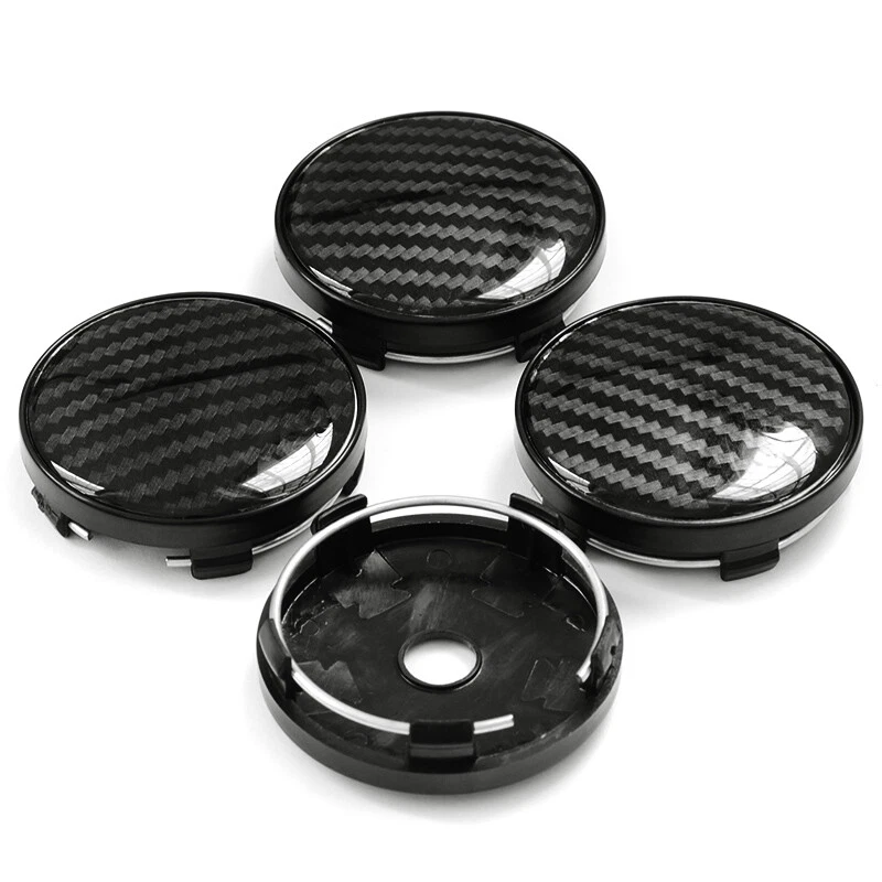 4x 60mm in 58mm Carbon Fiber Look Car Hub Wheel Center Cover Cap Rim Hubs Cover - Imagem 3 de 4