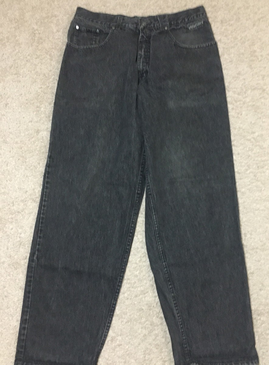Vintage Iceberg History Baggy Wide Leg Black Jeans 34 X 33.5