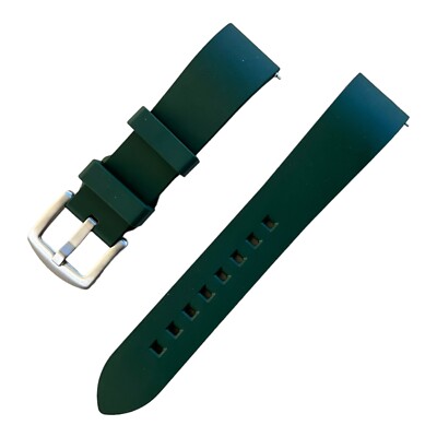 Rubber Strap Kautschuk FKM Uhrenarmband 18 mm dunkelgrün / waldgrün oliv  0392