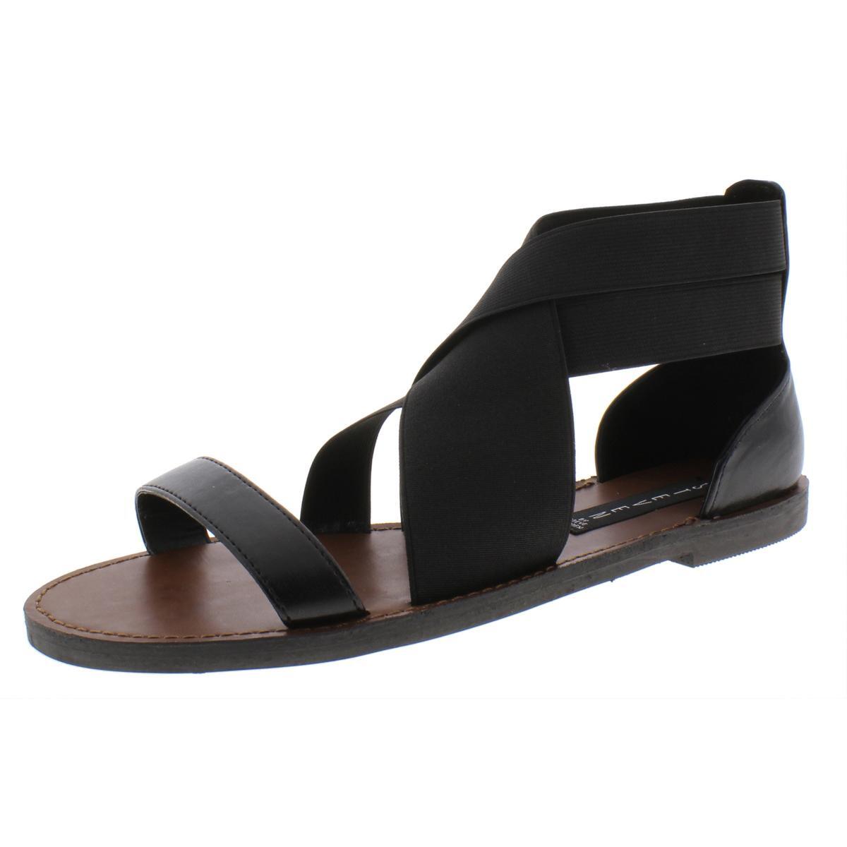 Женские босоножки на плоской подошве Scarlitt черного цвета Steven By Steve Madden 6 Medium (B,M) 8649