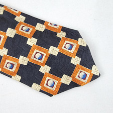 Omaggio Robert Talbott Mens Necktie Tie Blue Geometric Square Golf Silk Italy
