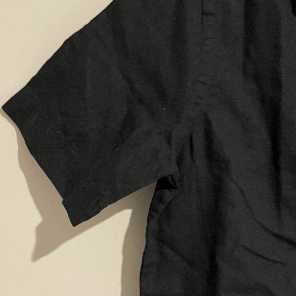 НОВАЯ черная льняная рубашка Gap Kids для мальчиков размер Small (6-7) с коротким рукавом на пуговицах - Изображение 3 из 4