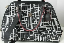 DVF Diane Von Furstenberg Large Tote Shoulder Carry On Black and White