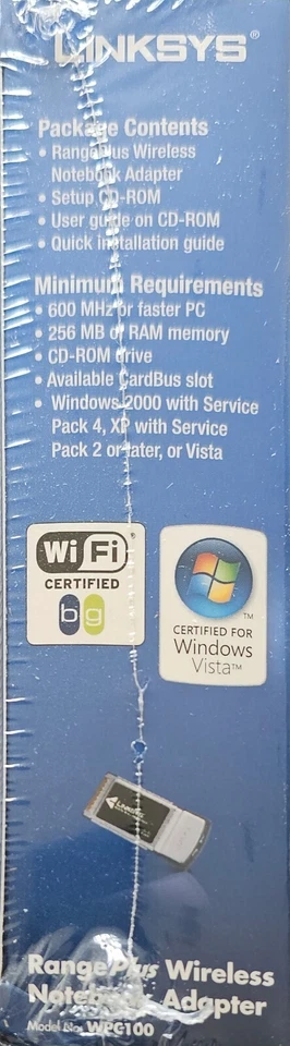Laptop Wireless Card Linksys WPC100-EU Notebook Adapter Adaptor NEW BOXED SEALED - Image 4 of 4