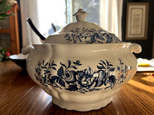 Large English Booths Ironstone China Covered Tureen -Peony
