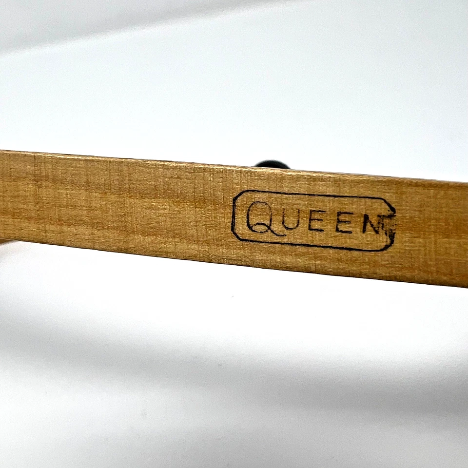 Vintage Queen Embroidery Hoop 12" OVAL Tension Wheel Dial Wooden Felt Lined USA - Image 3 of 4