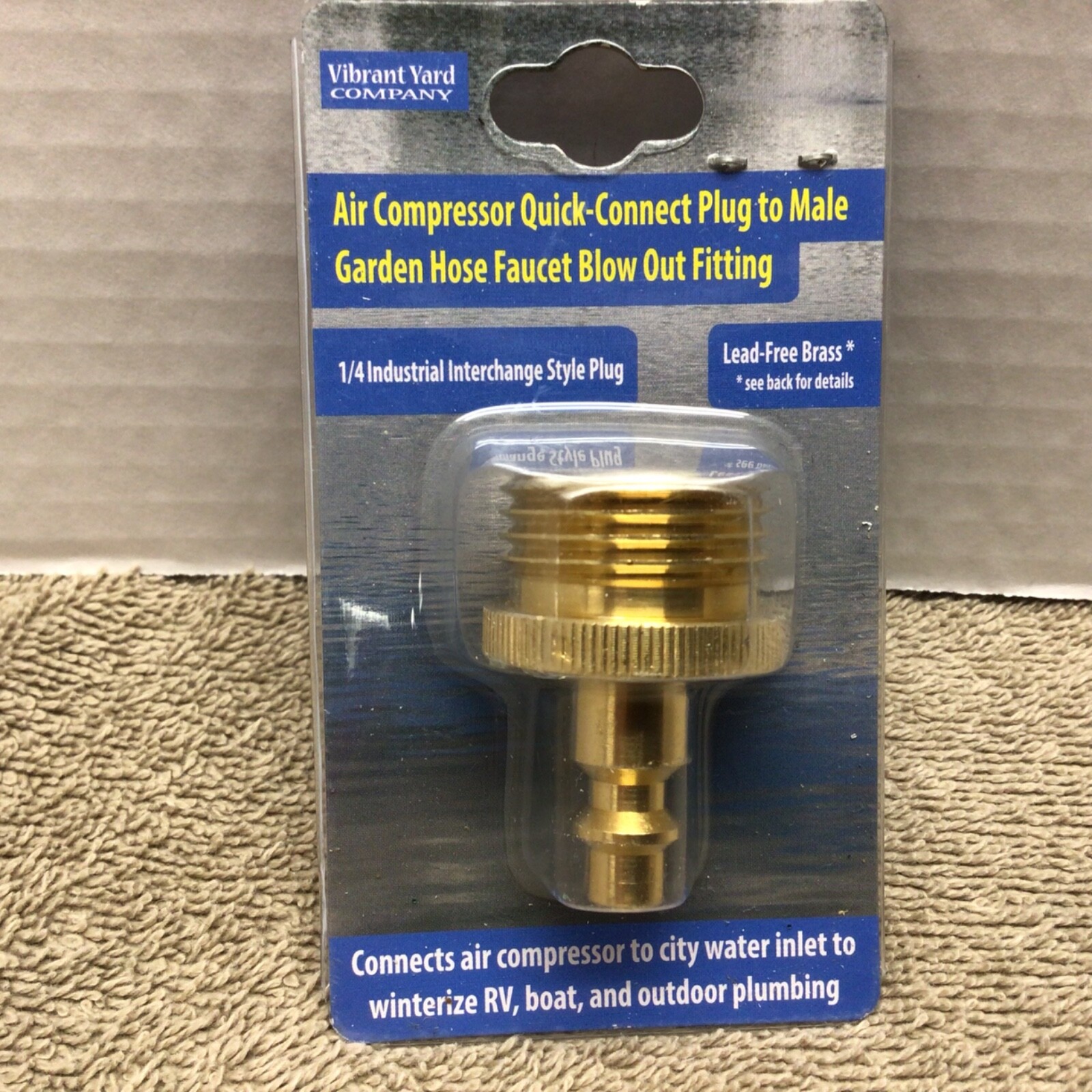 Air Compressor Quick Connect Plug to Male Garden Hose Blow Out Fitting