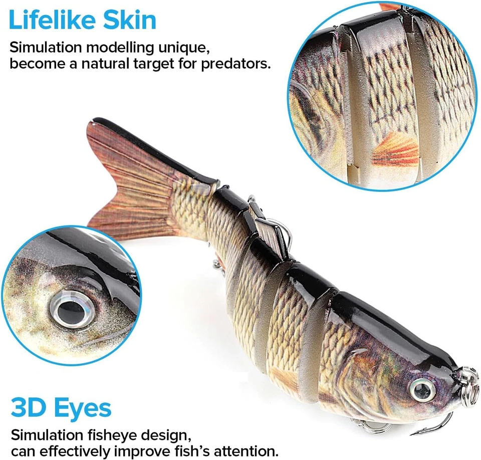 3x Wobbler Köder Spinner Angelköder Raubfisch mehrteilig für Hecht Zander Barsch - Bild 4 von 4