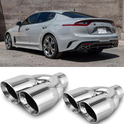 For 2018-2021 Kia Stinger 3.3L 2.5'' In 3.5'' Dual Exhaust Pipe Tip Double Wall