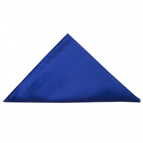 TIES R US Plain Royal Blue Satin Skinny Boys Tie and Pocket Square Set Age 8-11 - Picture 4 of 4