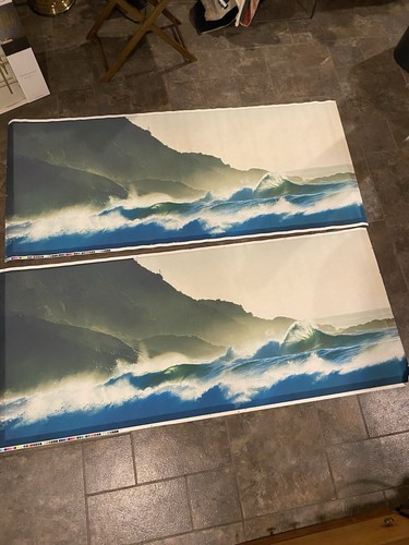 Beautiful Wave Wallpaper. 70” X 31”. Great For A Bedroom! 2 Identical Paintings.